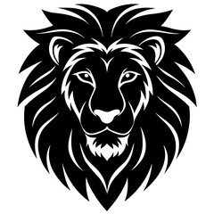 lion head silhouette with white background