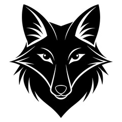 wolf head silhouette with white background