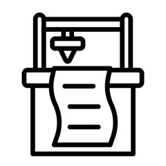 Printing Press Vector Line Icon Design