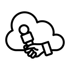 Online Journalist Vector Line Icon Design
