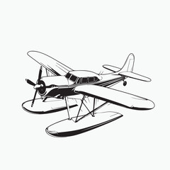  seaplane isolated on white background
