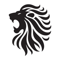 Fototapeta premium Majestic lion head silhouette for banners and advertisements