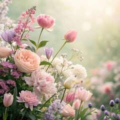 pink roses on a green background. a high resolution beautiful floral background. copy space