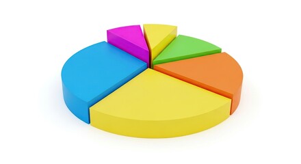 Obraz premium Colorful 3d Pie Chart Segments on White Background for Data Visualization