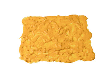 Yellow sauce splashes as a background.