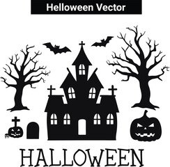 helloween vector shilhouette,helloween set vector illustration,helloween set vector illustration collection design halloween