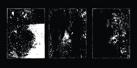 Grunge textures set. Collection of vector overlay, distress, textures .Simply Place texture over any Object to Create grunge,splattered ,dirty effect .