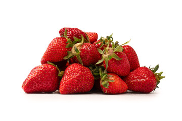Fresh group of berries isolated on a white background.