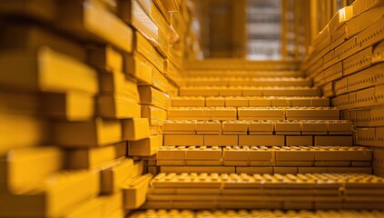 Naklejka premium Stairway of yellow bricks