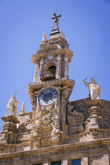 Clock Tower of the Church of Santos Juanes (Iglesia de la Santos Juanes), Mercat, Valencia, Spain