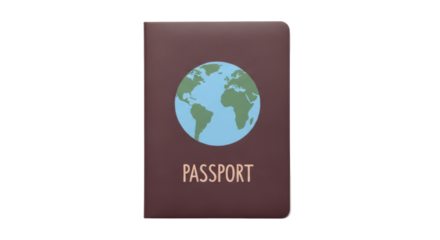 Isolated passport with Earth globe, travel document