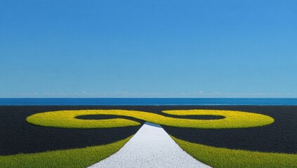 Infinite path by the sea