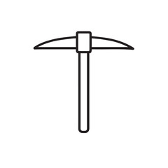 Simple Pickaxe Tool Icon – Mining and Construction Vector