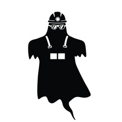 Ghost worker safety gear icon helmet