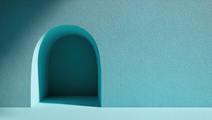 Teal archway in a textured wall
