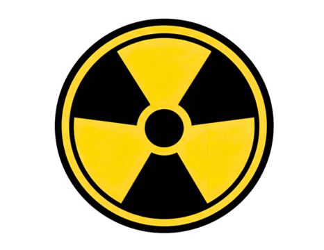 Radiation hazard symbol isolated on transparent background - Powered by Adobe