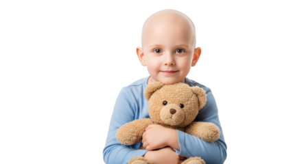 boy kid Teddy Strength and child Holding Child Bear Comfort. with cancer Comfort survivor