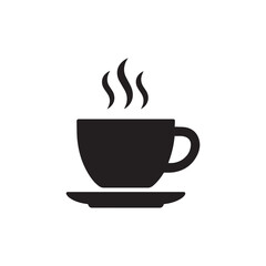 Hot Coffee Cup with Steam Vector Icon