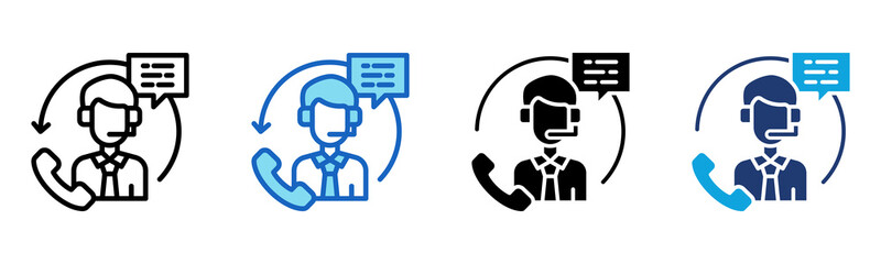 Customer Service icon Multi Style Vector Illustration