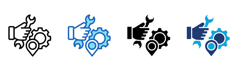 Service Center icon Multi Style Vector Illustration