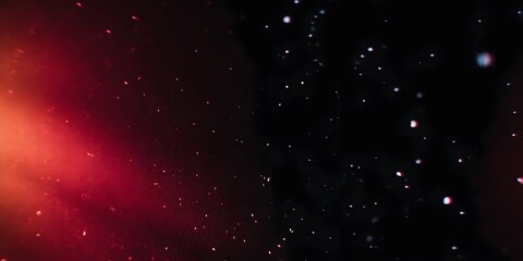 A dark black background with grainy film effect orange gradient, very few stars in the sky, a grainy film effect, 