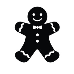 Gingerbread man cookie icon black
