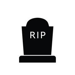 Black gravestone R I P symbol memorial death