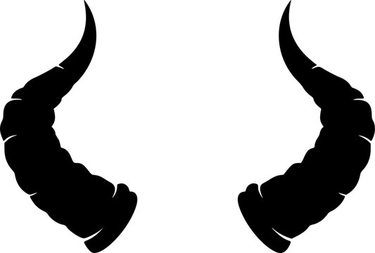 Set of devil horns silhouette vector art
