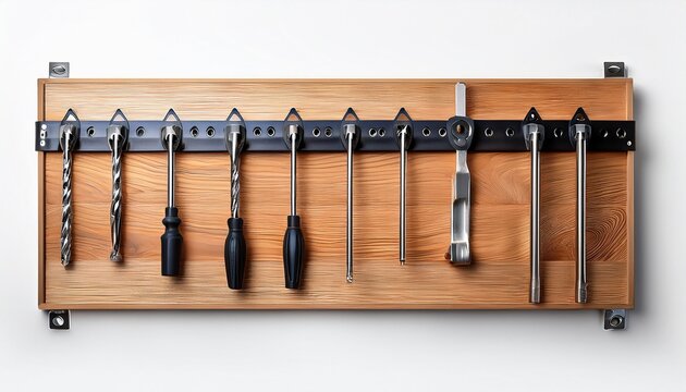 wall mounted tool organizer board with hang isolated on a white background
