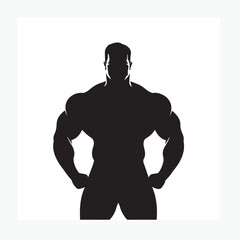 Fototapeta premium silhouette of a bodybuilder