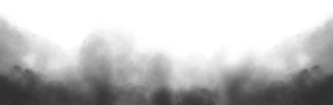 Vector realistic smoke cloud or gray fog, Abstract gas on transparent background