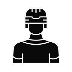 hockey player glyph icon illustration vector graphic.eps