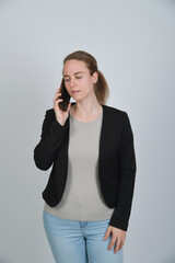 frau, business, telefon, business-frauen, sprechen, anruf, kommunikation, beweglich, person, leute,...