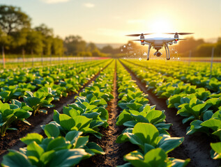 a drone in the smart farm