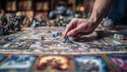 A person plays a tabletop game