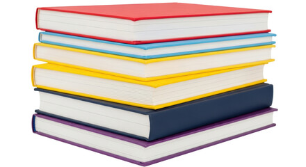 Isolated Stack of Colorful Books