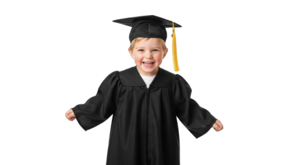 boy Cap kid child Happy and Little preschooler Graduate in Gown. toddler Gown