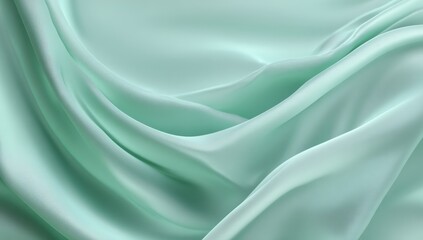 Fototapeta premium Smooth mint green fabric folds
