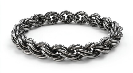 Naklejka premium Circular braided metal bracelet