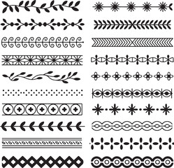 Obraz premium Assortment of decorative horizontal borders and dividers pattern