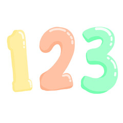 colorful numbers on white background