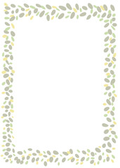 frame with green leaves