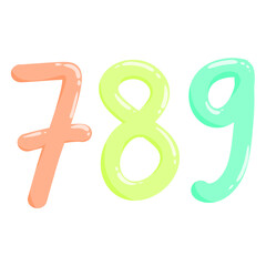 Number 789 on transparant background 