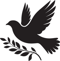 Obraz premium Peace Dove Silhouette Vector Bundle