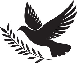 Obraz premium Peace Dove Silhouette Vector Bundle