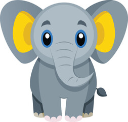 A cute baby elephant cartoon is a fun and wild safari character drawing