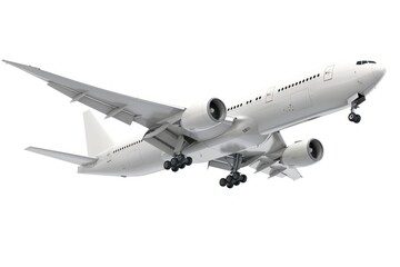 Fototapeta premium Modern airplane in flight illustration