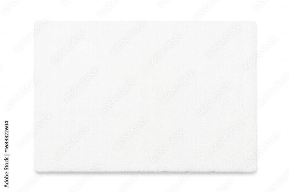 Poster sleek white rectangular shape with gentle rounded edges hovering against transparent backdrop, perfe