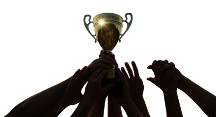 . victory trophy celebration with team Victory (1) Celebrating Trophy Team success