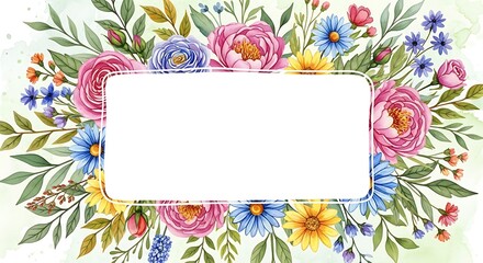 A floral frame to insert text or logo with aesthetic illustration.